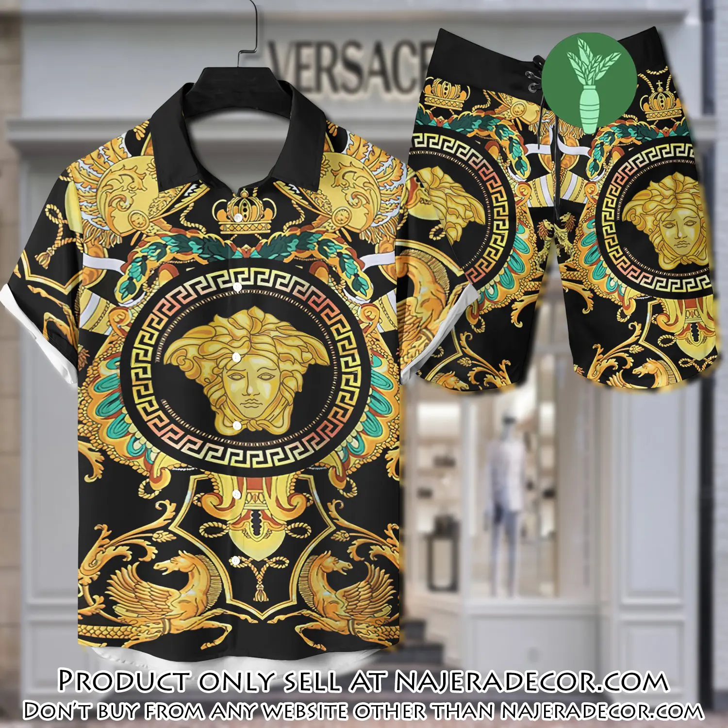 Versace luxury hawaiian shirt & short set lhs1211 njr2207853